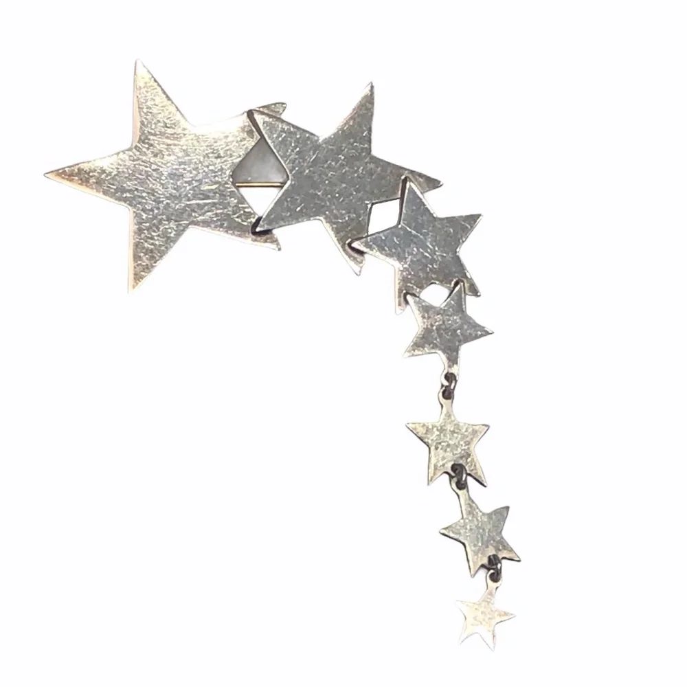 STERLING SILVER SHOOTING STARS STATEMENT BROOCH